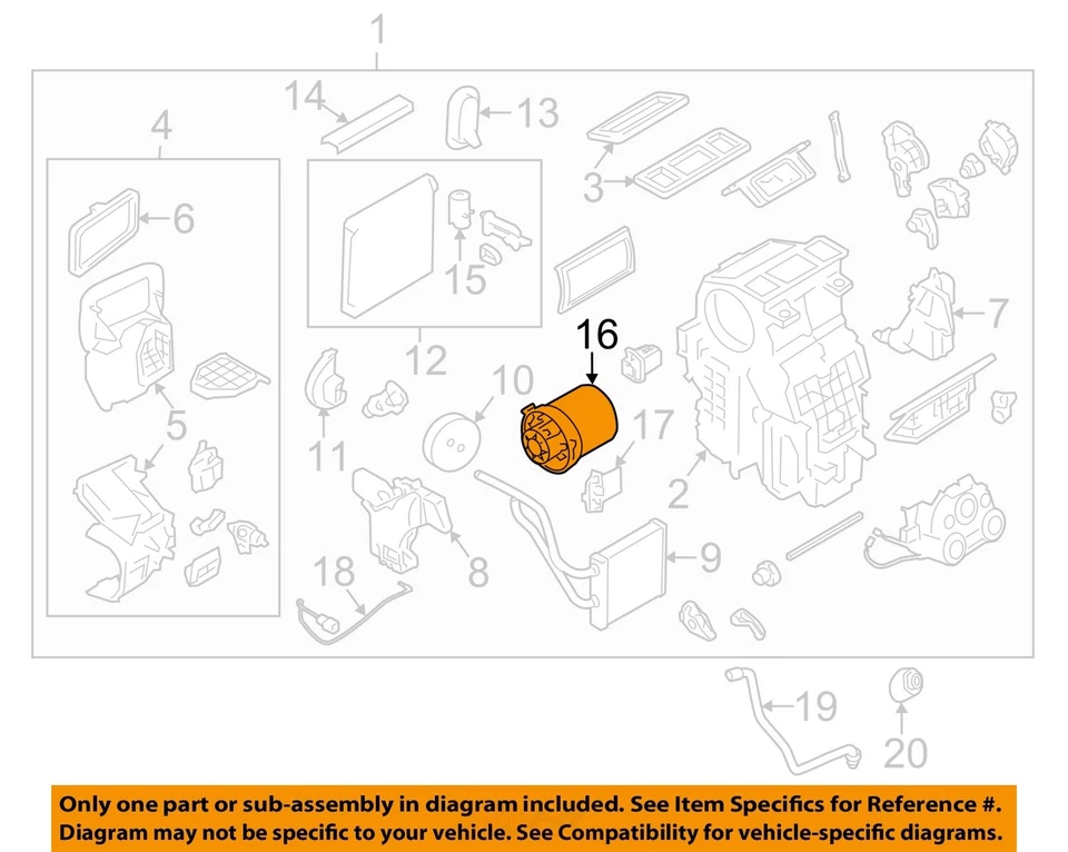 Motor soplador de climatización usado se adapta a: Nissan Versa 2013 SDN grado A Foto 3 de 4