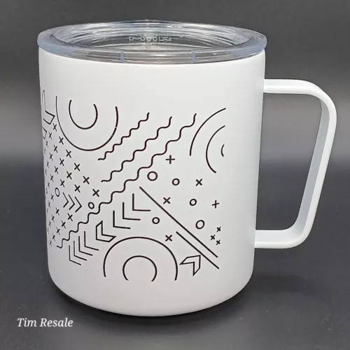 MiiR 12oz Insulated Camp Cup Coffee and Tea Mug White W/Lid Inscribed all Around