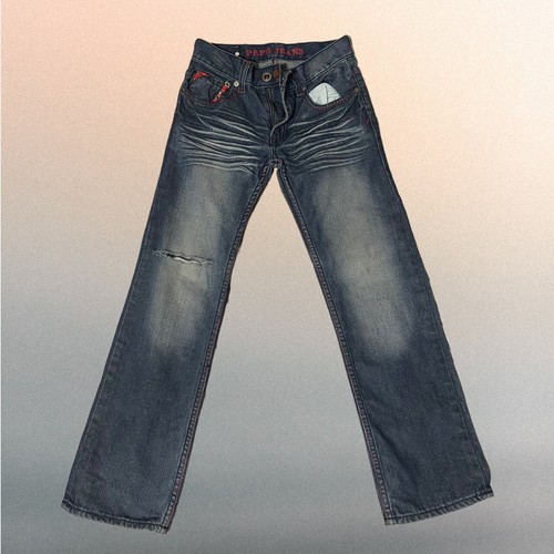 Jeans donna Pepe Jeans London anni 90 Y2K tasche ricamate e borchie taglia 12 - Foto 2 di 6