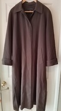 Ladies Gallery Dark Brown Warm Lined Trench Coat Bust 44" Length 50" Uk 12/14