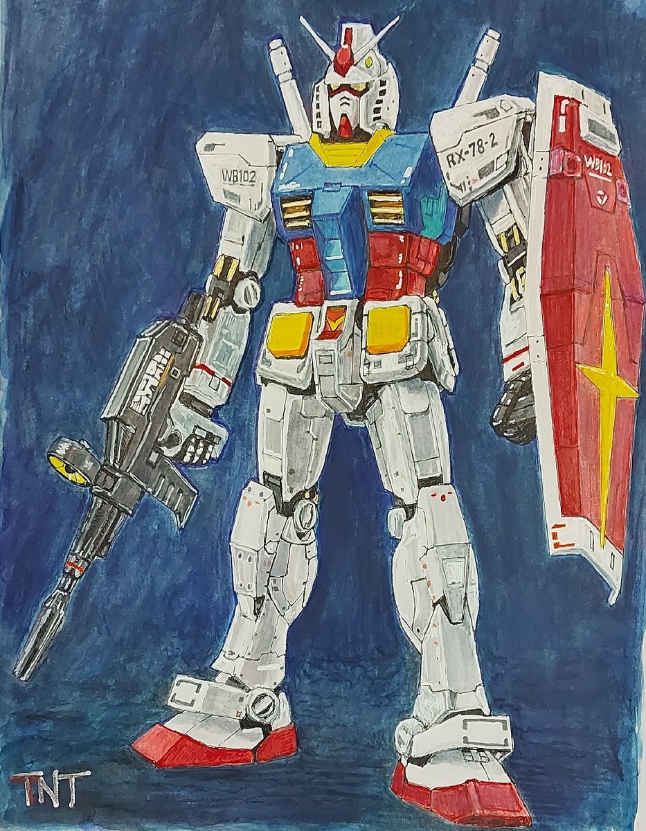 RX-78-2 ガンダム浮世絵 Gundam RX-78-2 Mobile Suit Gundam original illustration