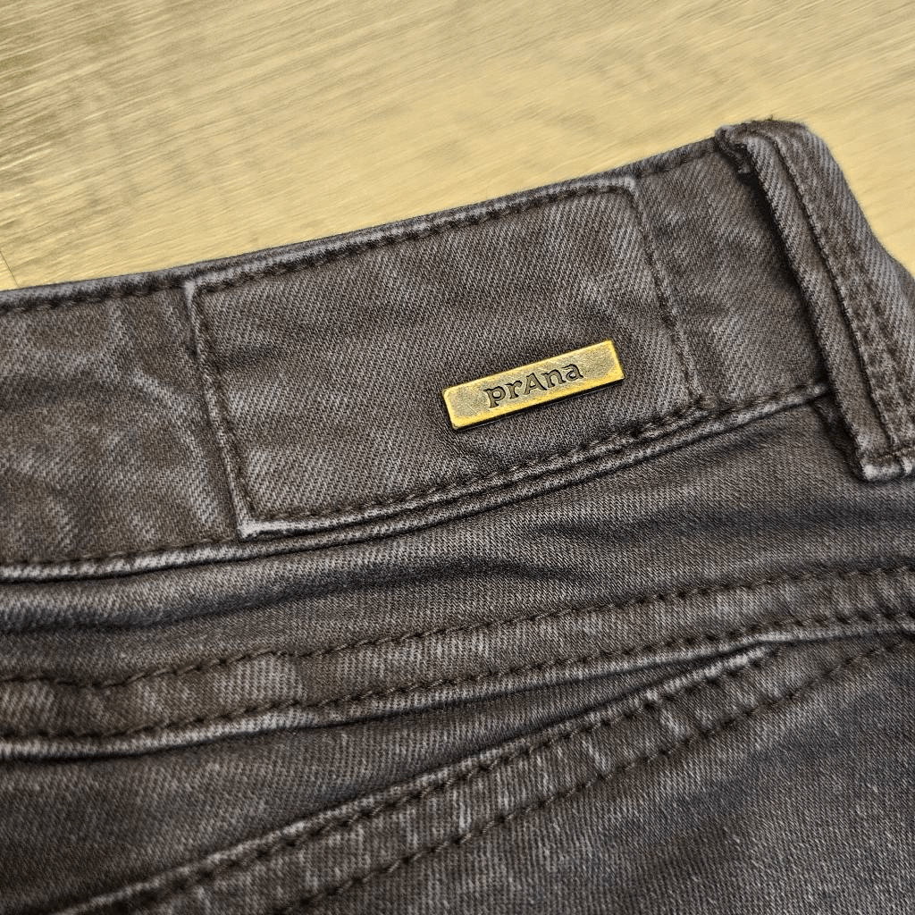 Prana size 2 Organic Cotton women's black distressed shorts image 5