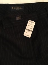 NEW Brooks Brothers 238 Womens Navy Wool Pinstripe Pants - 14P