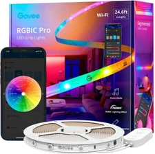 Govee RGBIC Smart LED Strip Lights for Bed Living room WIFI App - 25ft H619B