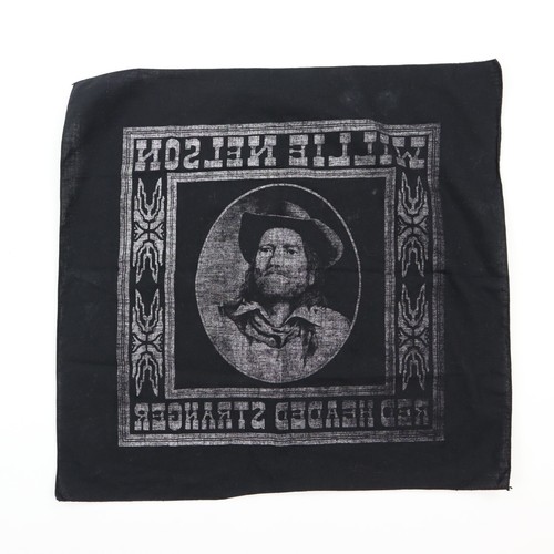 WILLIE NELSON BANDANA Red Headed Stranger biker ROCKER trucker true vintage 70s - Picture 4 of 4