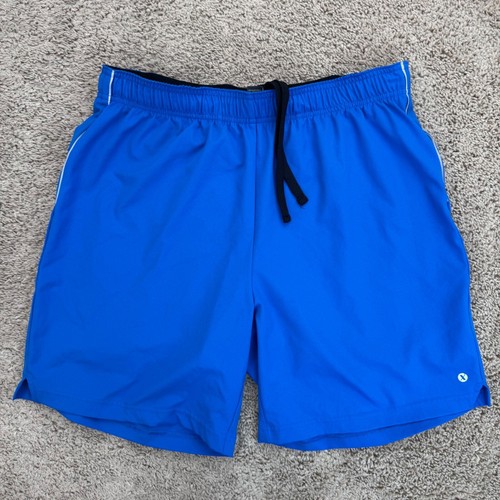 Xersion Shorts Mens L Blue Running Quick-Dry Athletic Gym Workout /w Inner Liner