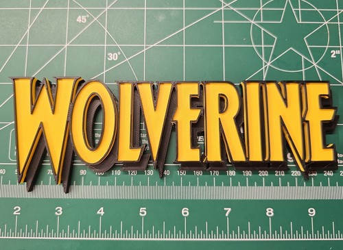 Wolverine Logo - 3D gedrucktes Fan Art Ausstellungsstück 8" breit