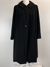 Vintage La Vigna Connoisseur 100% Cashmere Coat Womens 2 Button Black Swing
