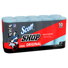 Scott Shop Towels, Original Multi-Purpose, Blue, 10-count Absorbs Oil And Grease
