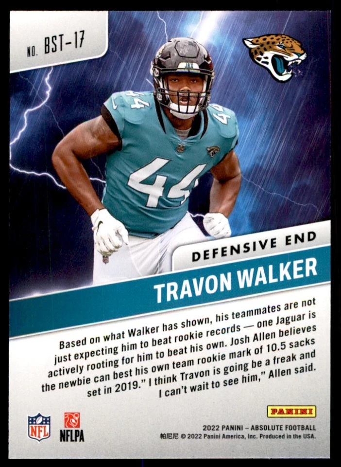 2022 PANINI ABSOLUTE TRAVON WALKER #BST-17 - Image 2 of 2