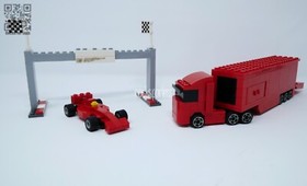 Lego Racers Set 8153 Ferrari F1 Truck & Race Car Complete With Instructions