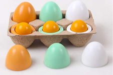 6 Wooden Eggs - MONTESSORI INFANT / TODDLER MATERIAL