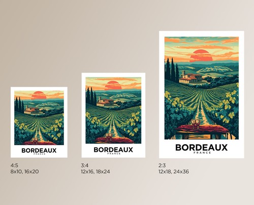 Bordeaux France Vintage Style Travel Poster - Home Decor, Wall Art - Picture 11 of 15