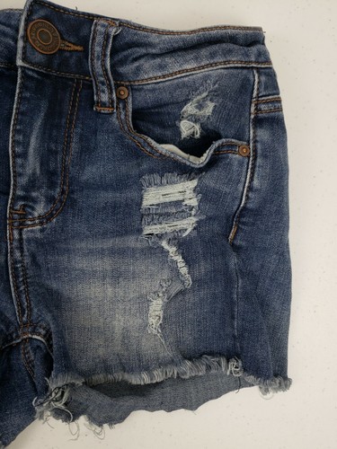 Pantaloncini Indigo Rein Denim taglio invecchiato lavaggio scuro donna junior taglia 1 - Foto 3 di 10