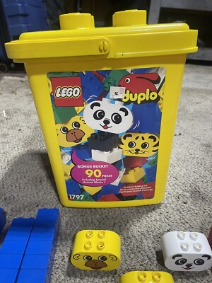 Vintage Lego Duplo 1797 Very Rare Complete Set In Original Bucket