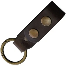Joker 4.5" Dangler Brown Leather Construction With Brass Ring And Two Snaps