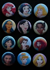 Disney Princesses - 1 1/2" Magnet Set (Set of 12) 