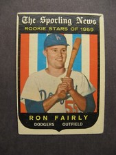 1959 Topps Baseball Card # 125 Ron Fairly, Rookie Star, Very Good / Good Conditi. rookie card picture