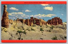 Vintage Postcard UT Bryce Canyon National Park Mormon Temple Seal Castle -12818