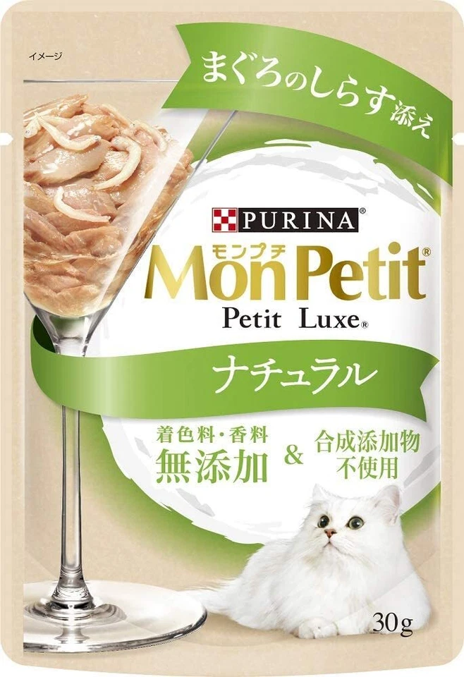 Mont Petit Katzenfutter Petit Luxe Beutel Natur 30 g × 12 Stück Katzen Made in Japan