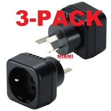 3 European Grounded Adapter Schuko To Australian Plug EU 2 Pin to 3 AU Converter