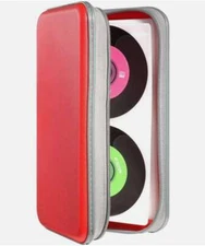 96 Disc CD DVD VCD Red Plastic Carry Case Holder Storage Organizer Bag Album Box