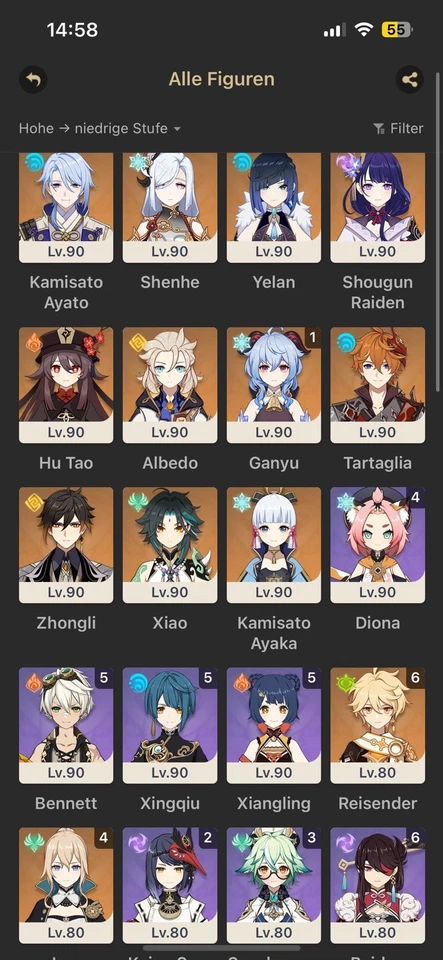 Genshin Impact EU Account AR59