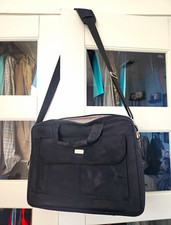 Black Padded 15 in Laptop Shoulder/Messenger Bag Polyester Solid 16x12x3