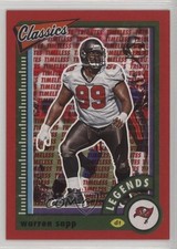 2022 Panini Classics Legends Timeless Tributes Red 19/75 Warren Sapp HOF h9z