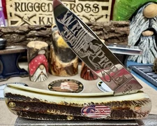 Case XX 6.5 Bone Stag – “We The People” Engraved Blade with American Flag Shield