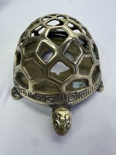Vintage Small brass Bronze Turtle-Shaped Decorative Candle Holder Beautiful