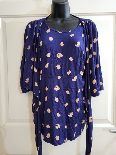 ASOS Maternity Breastfeeding Top 3/4 Sleeve Blue Pink Pattern Front Tie 10 Used - Picture 6 of 10