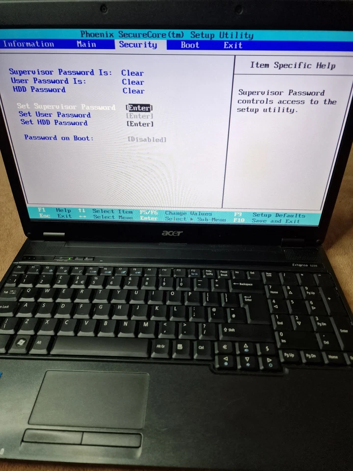 Acer Extensa 5235 Laptop Intel Celeron 900 2.2GHz Power On Tested Only For Parts - Image 3 of 4