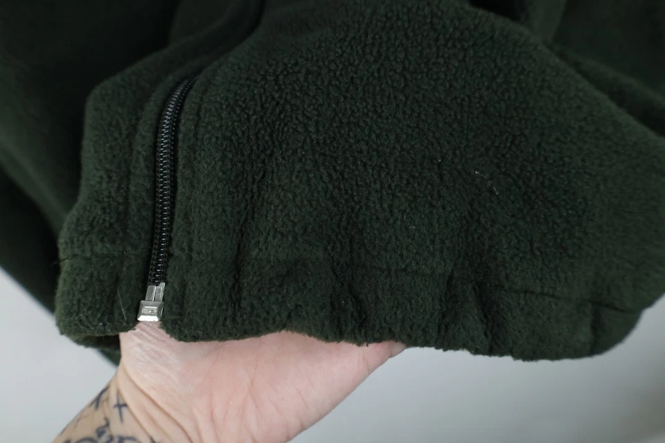 Vintage 90s Woolrich Mens 2XL XXL Faded Blank Fleece Full Zip Fleece Vest Jacket - Image 4 of 4