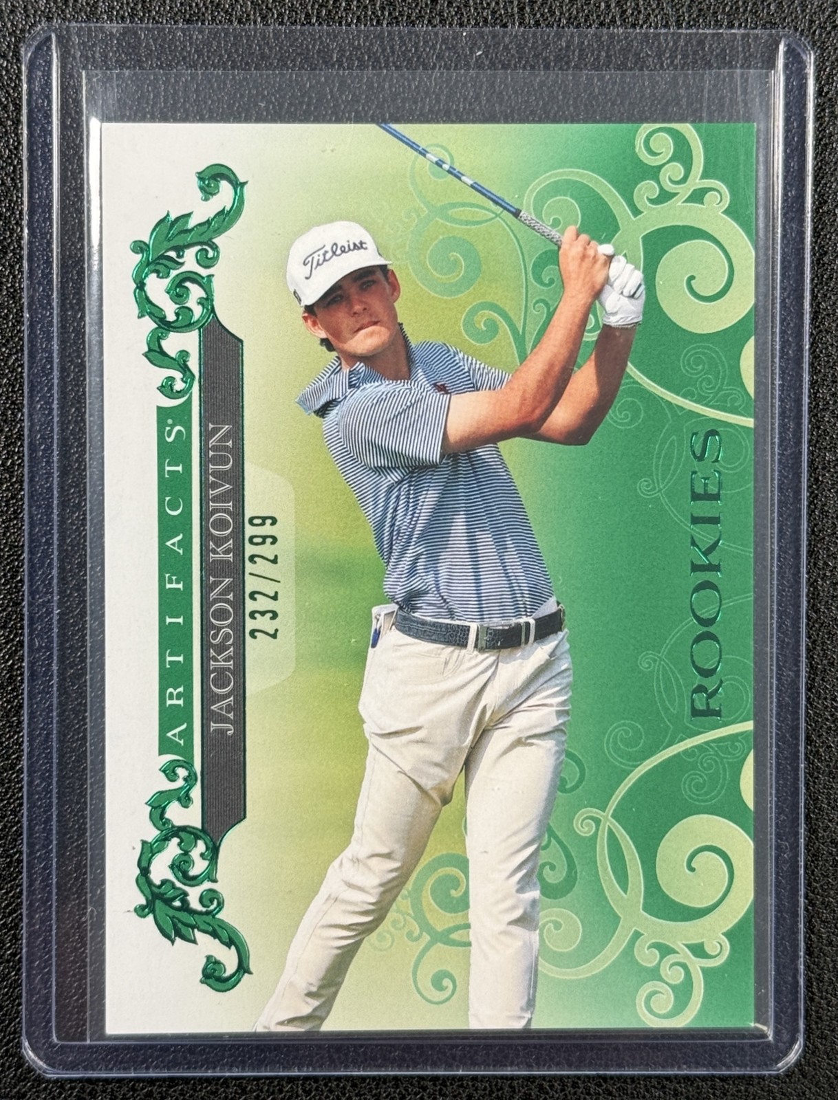 JACKSON KOIVUN 2026 UPPER DECK ARTIFACTS UD GOLF #74 ROOKIE GREEN RC 232/299