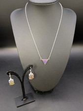 Gemporia Sterling Silver Purple Drusy Aryonna Necklace And Drop Earrings (CF)