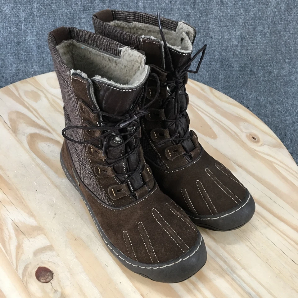 Woolrich Botas Mujer 7 M Impermeable Nieve Cuero Marrón Informal Cómodas Tobillo Top Foto 3 de 4