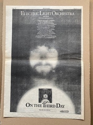 ELO ON THE THIRD DAY (A) POSTER SIZED original music press advert from 1974 with
