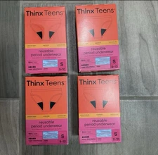 Thinx Teens Reusable Period Underwear Panties Blue/Pink Super Absorption Small