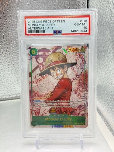 2025 ONE PIECE MONKEY D LUFFY OP13-118 CARRYING ON HIS WILL SEC ALT ART PSA 10