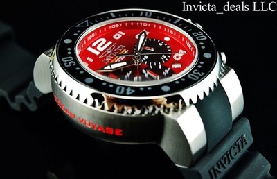 パール文字盤☆赤黒ベゼル INVICTA OCEAN VOYAGE 48595 INVICTA 