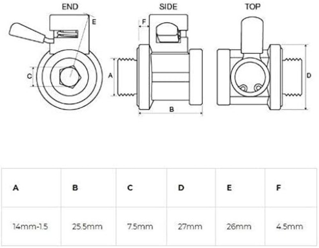 EZ Oil Drain Valve 14mm-1.5 Brass NPT Hose End Combo   Certified