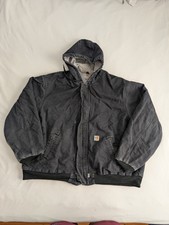 Carhartt FR Jacket Mens Size 3XL Black 101621 Hooded Workwear Quilt Lined