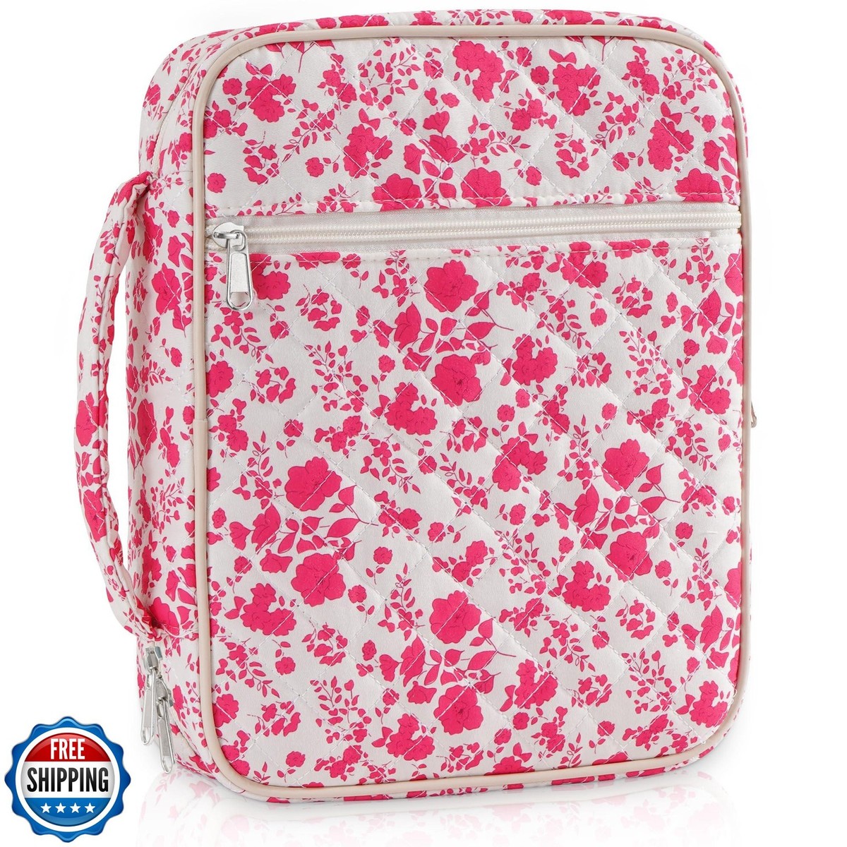 UUYUUY Bible Cover Case for Women Large Floral Bible Bag Organizer 