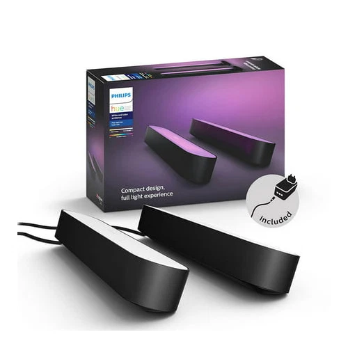 Philips Hue Play White and Color Smart Light 2 Pack Base Kit Black