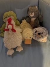 Warmies Lavender Scented Plushies Lot Of 5 - Chicken, Squirrel, Frog, Seal, Duck