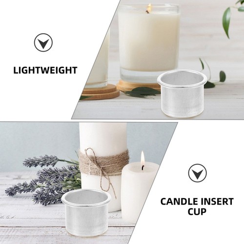 20 Pcs Aluminum Candle Cup Bulk Candlesticks Holders Tea Wax Tealight - Picture 12 of 12