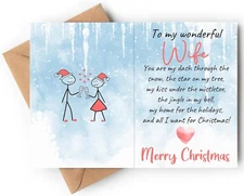 Christmas Card for Wife – Romantic Holiday Greeting Her – 