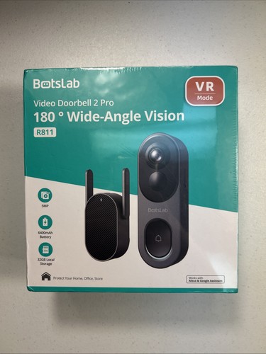 BOTSLAB 2 Pro Wireless Video Doorbell Camera R811 - 5MP HD, 180° View