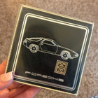 Porsche original 1980s leather coaster set, new old stock, rare item